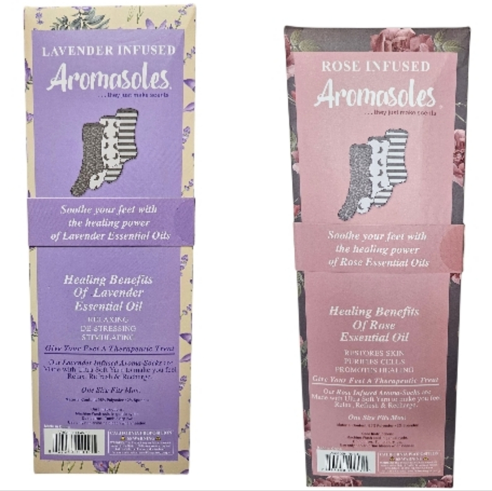 Aromasoles Lavender and Rose Infused Refresh Aroma-Socks - Pick 1 - Picture 2 of 9